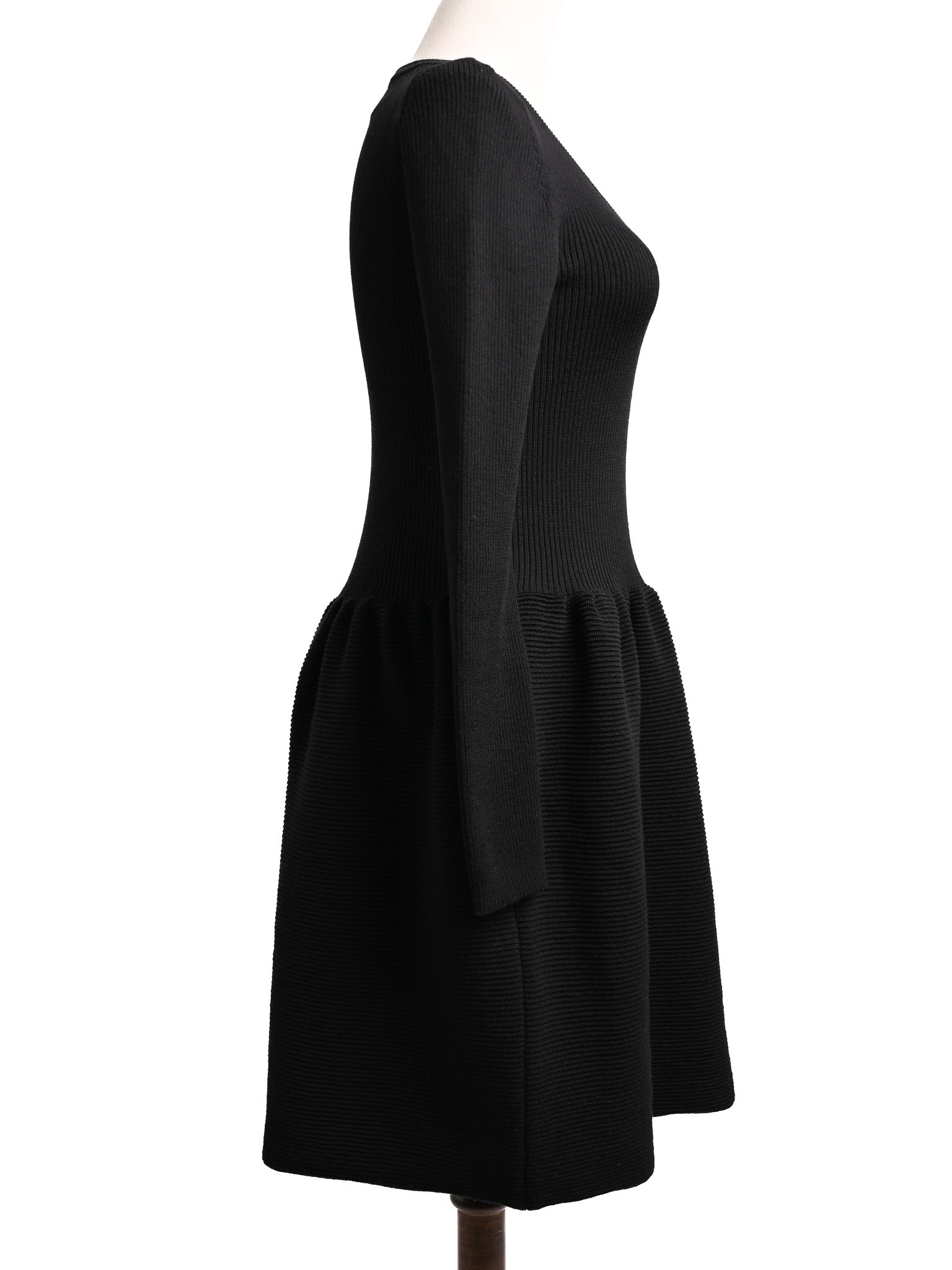 Excellent Moschino Black Wool Long Sleeve Dress Size S