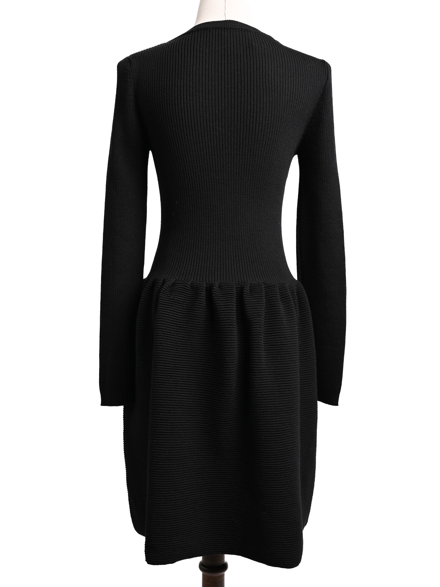 Excellent Moschino Black Wool Long Sleeve Dress Size S