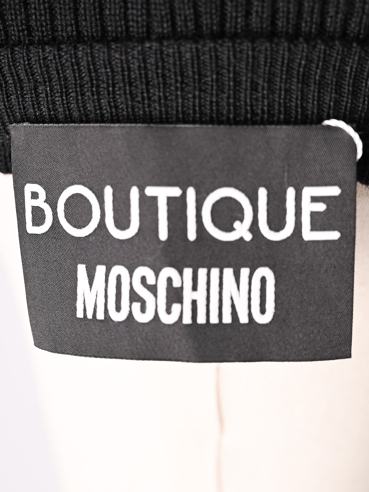 Excellent Moschino Black Wool Long Sleeve Dress Size S