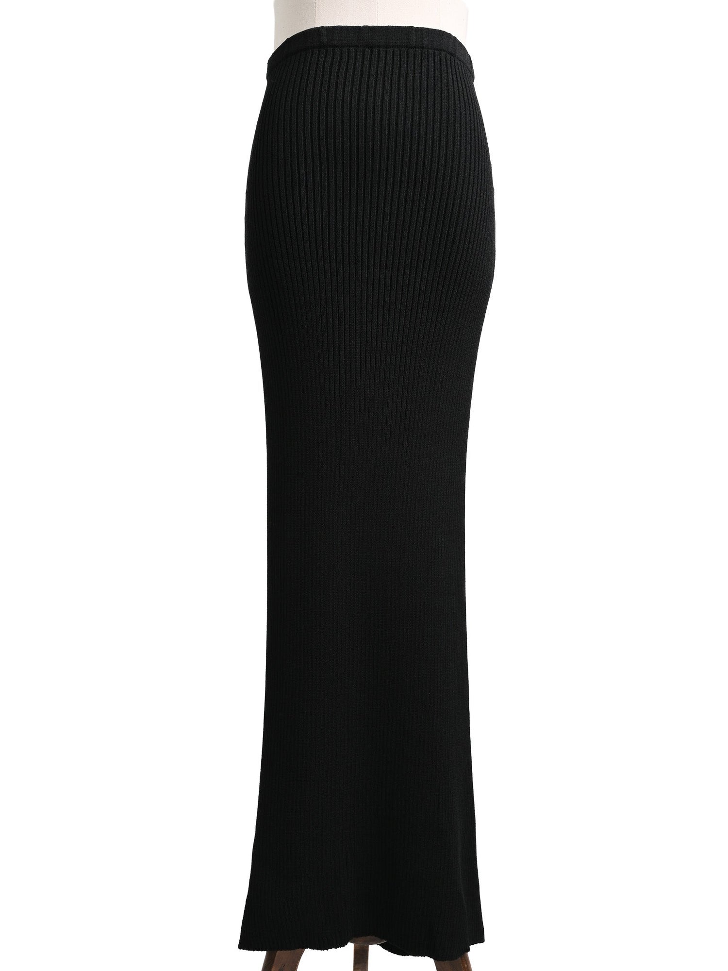 Excellent GF Ferre Black Ribbed Maxi Skirt Women Size N/A