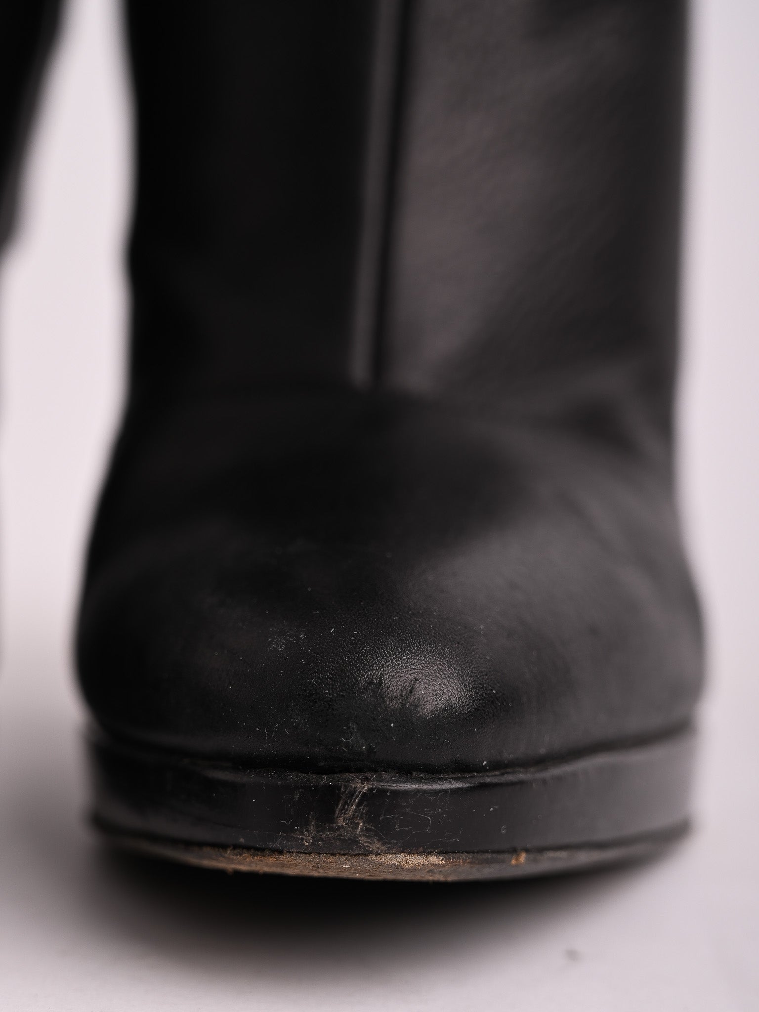 Good Giuseppe Zanotti Black Leather Knee-High Heeled Boots Size 38