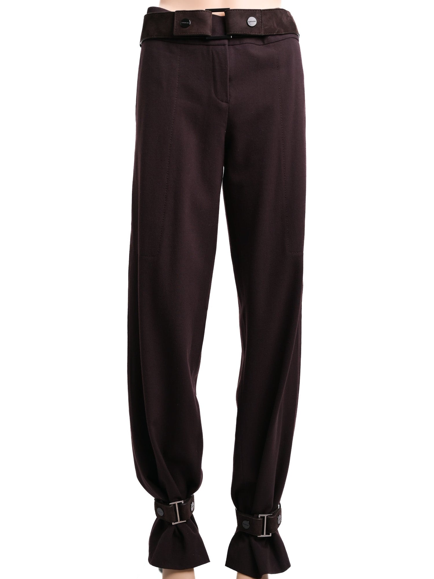 Excellent Givenchy Orange Wool Pants with Buckled Hems