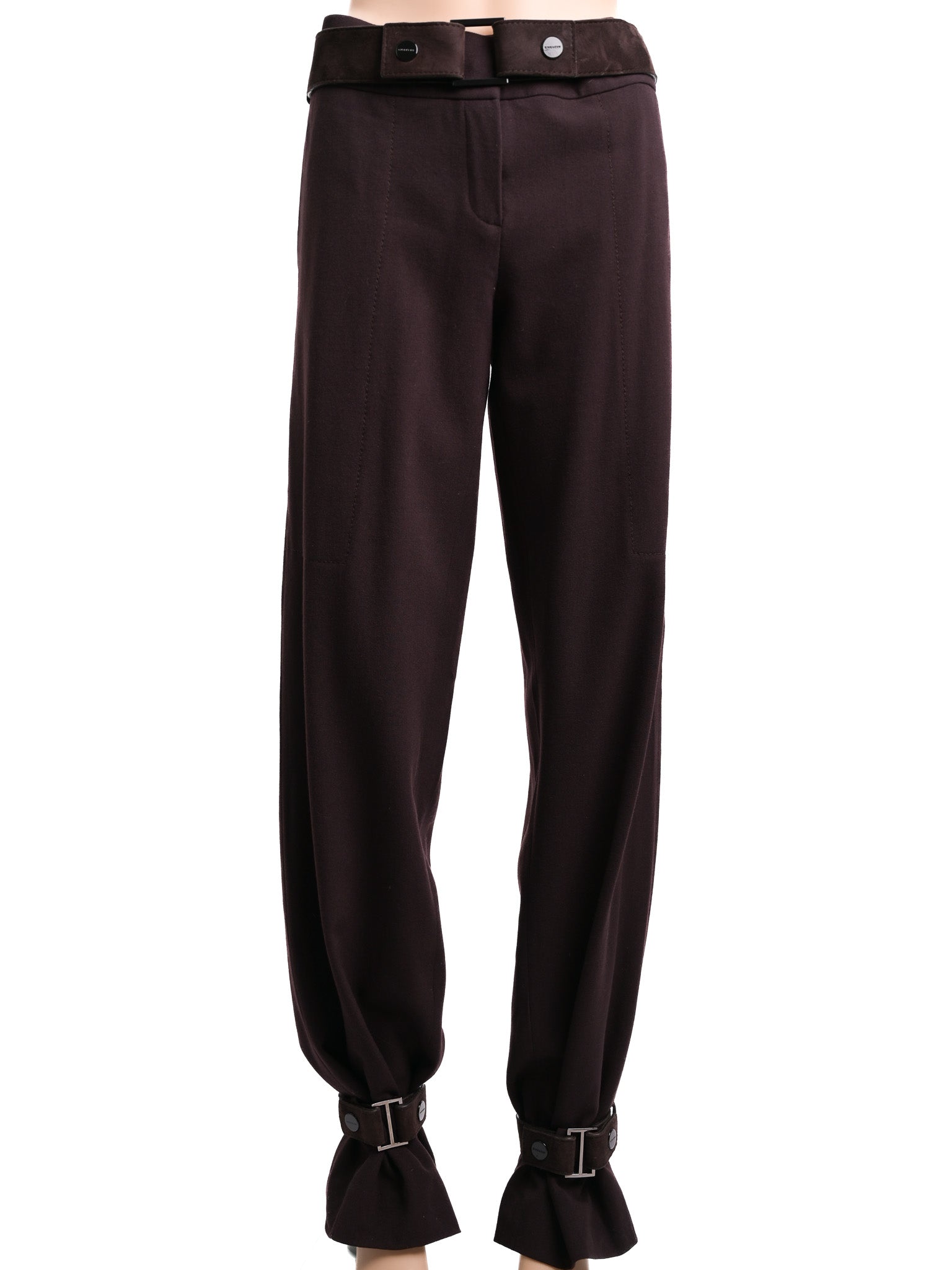 Excellent Givenchy Orange Wool Pants with Buckled Hems