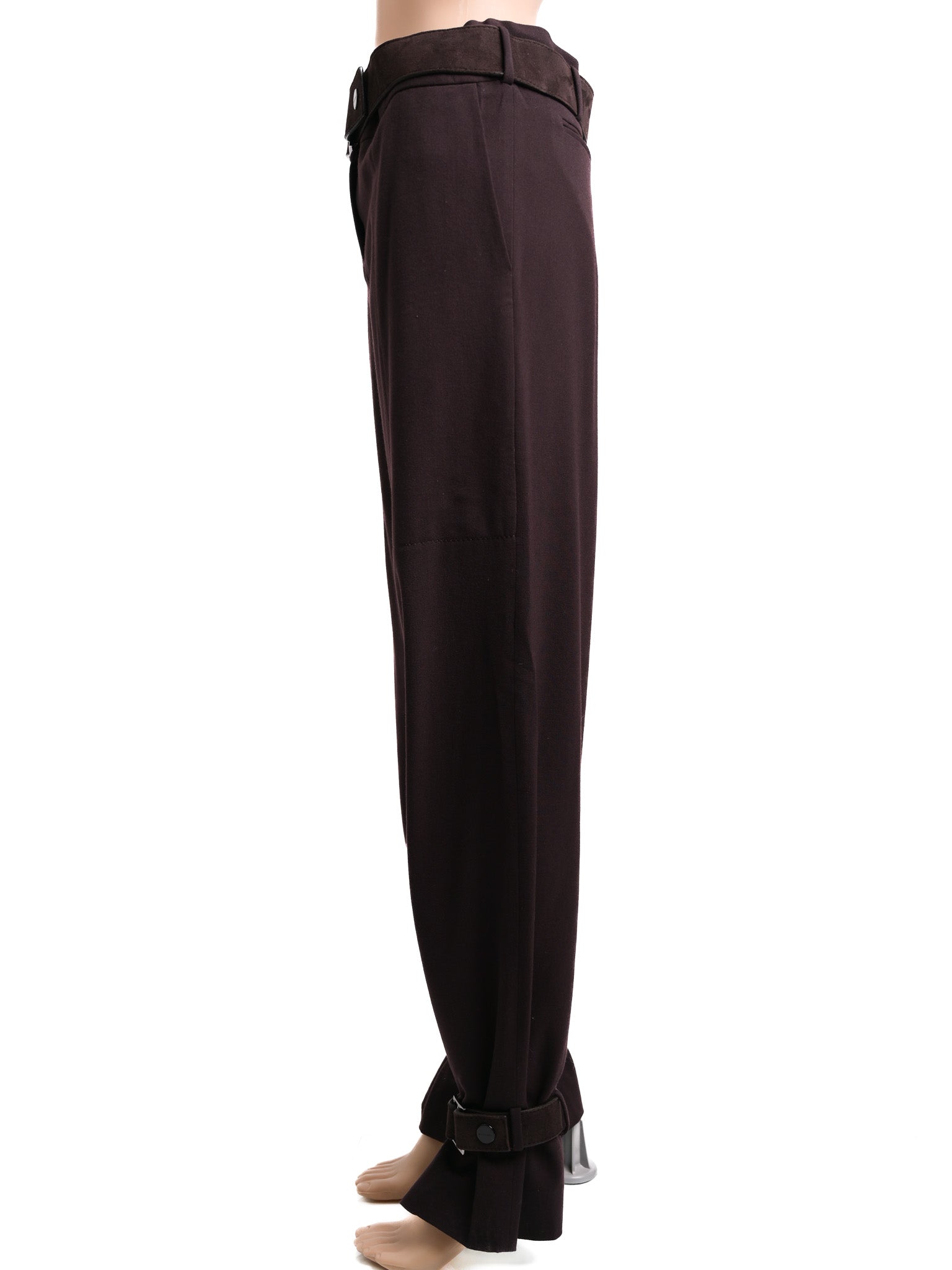 Excellent Givenchy Orange Wool Pants with Buckled Hems