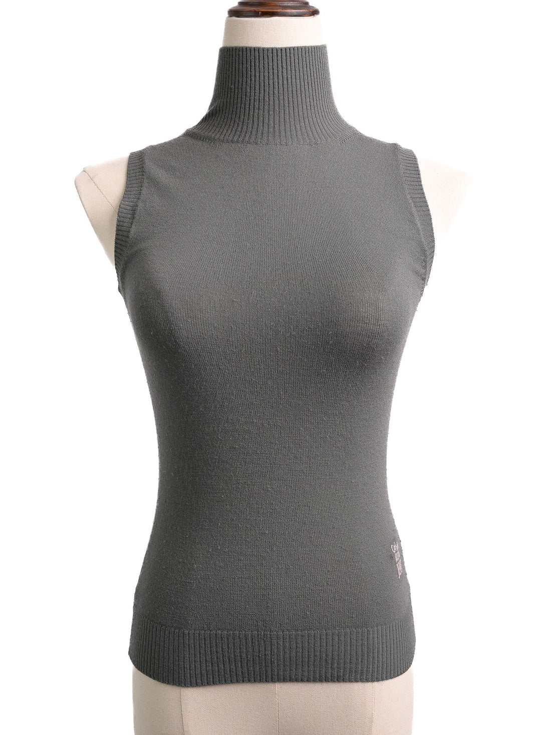 Excellent Calvin Klein Gray Wool Sleeveless Turtleneck Top XS