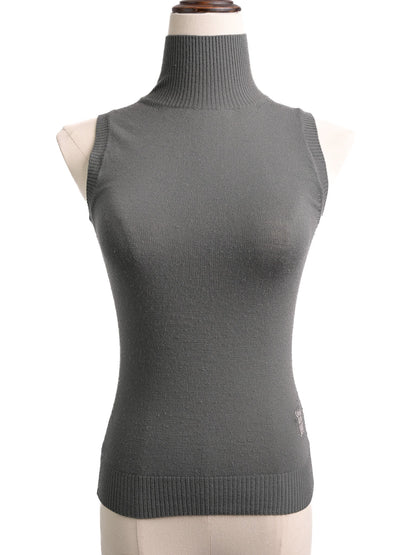 Excellent Calvin Klein Gray Wool Sleeveless Turtleneck Top XS