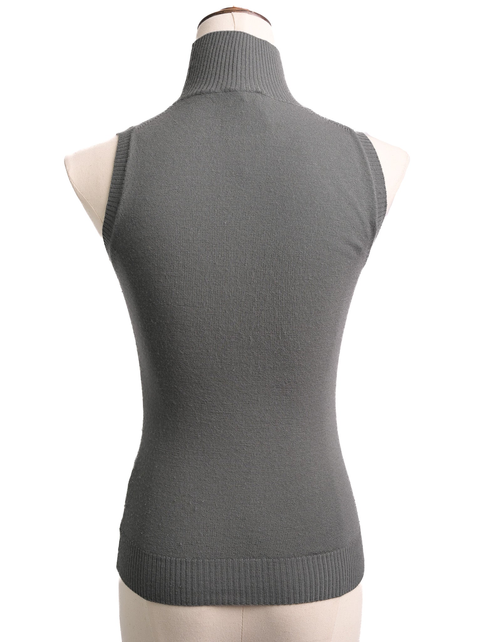 Excellent Calvin Klein Gray Wool Sleeveless Turtleneck Top XS