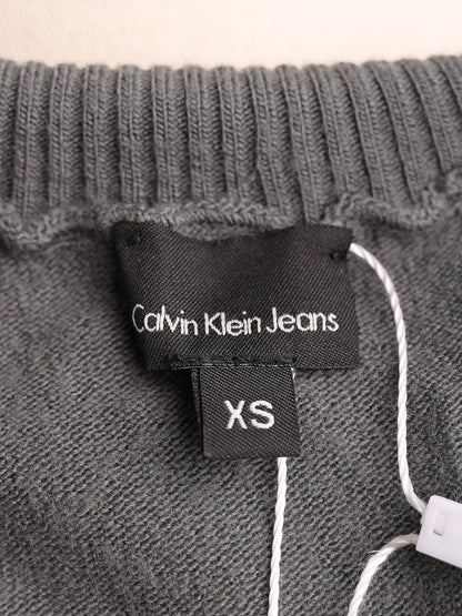 Excellent Calvin Klein Gray Wool Sleeveless Turtleneck Top XS