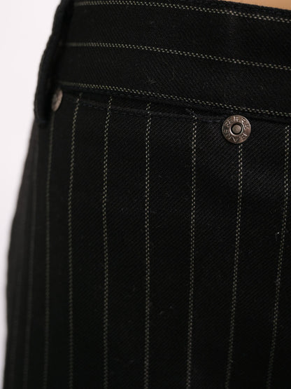 Excellent GF Ferre Black Pinstripe Pants Size 4XL Cotton