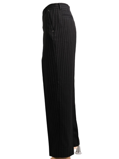 Excellent GF Ferre Black Pinstripe Pants Size 4XL Cotton