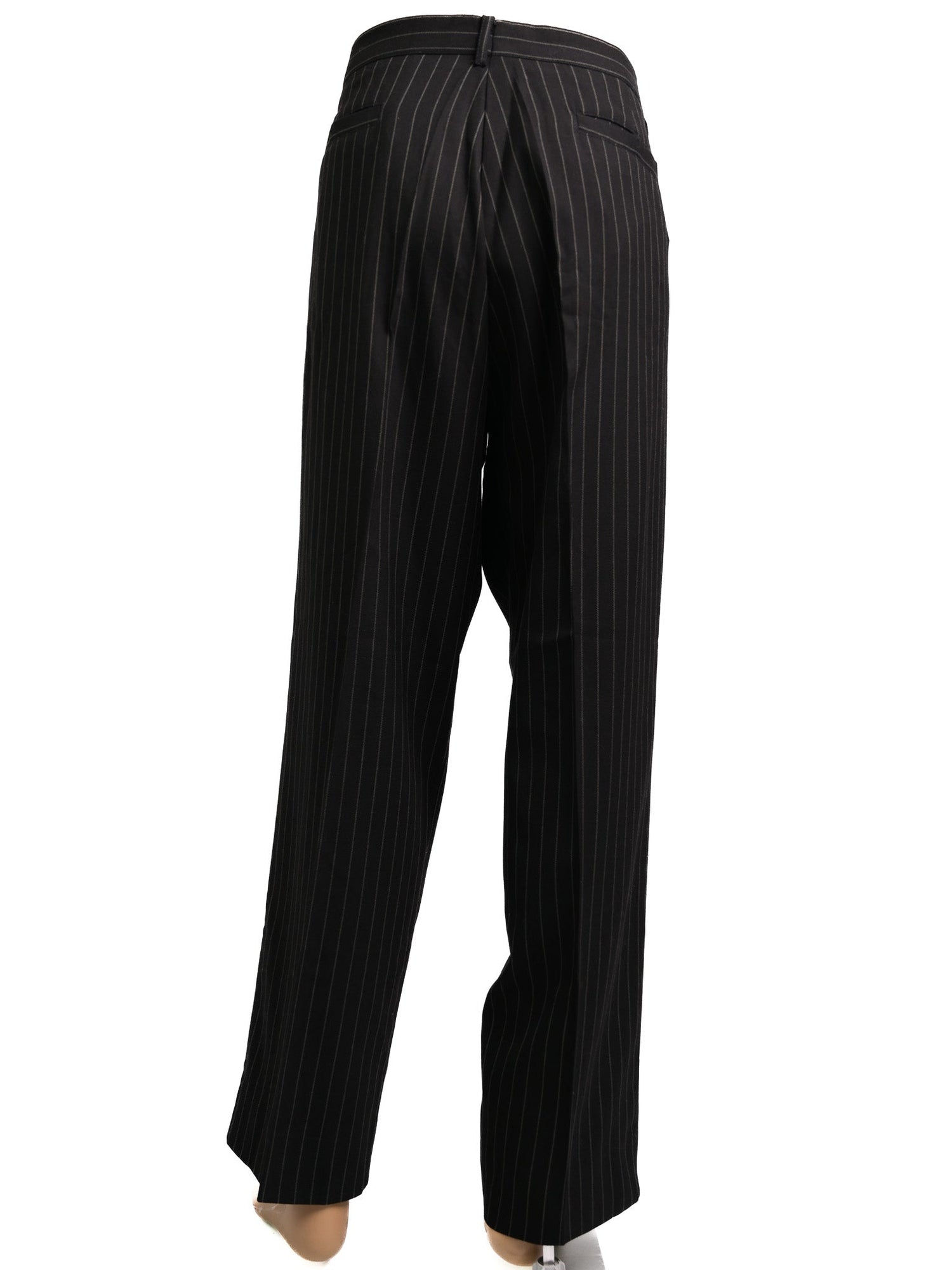 Excellent GF Ferre Black Pinstripe Pants Size 4XL Cotton
