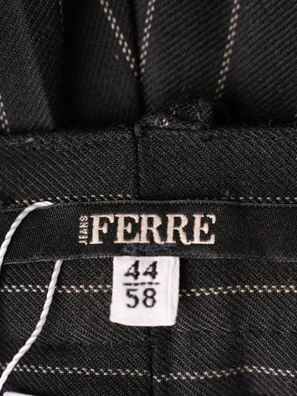 Excellent GF Ferre Black Pinstripe Pants Size 4XL Cotton