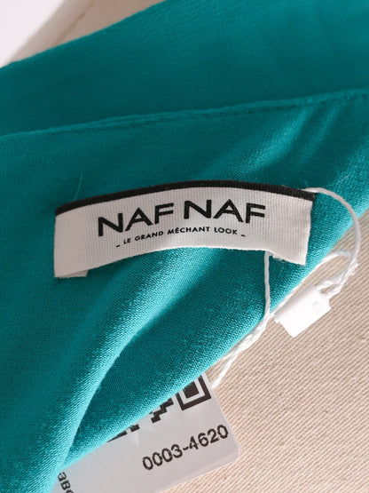 Excellent NAF NAF Turquoise Ruffled Sleeveless Dress XXS Women