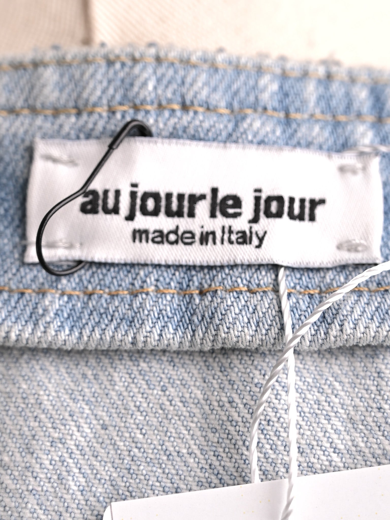 Excellent Au Jour Le Jour Blue Denim Skirt with Sequins Size S