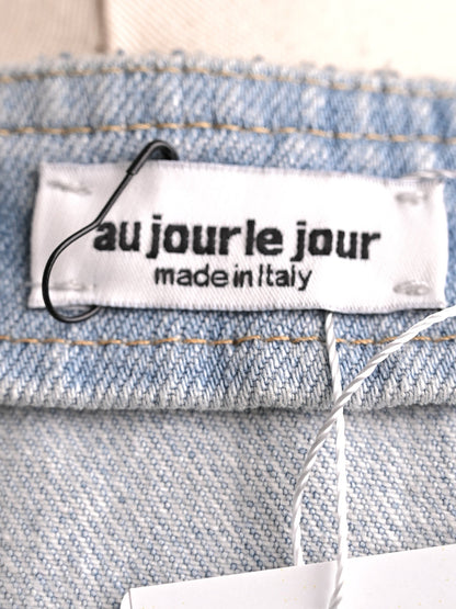 Excellent Au Jour Le Jour Blue Denim Skirt with Sequins Size S