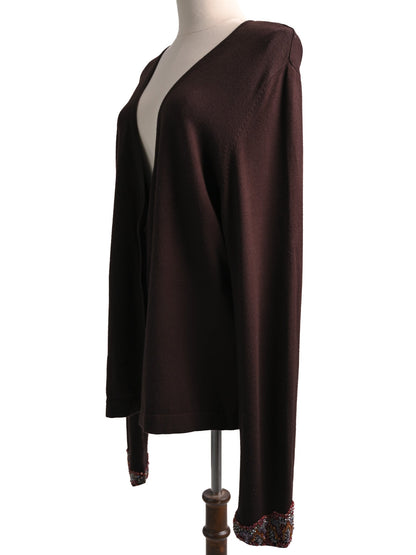 Excellent Ferre Orange Viscose Cardigan with Embellishments