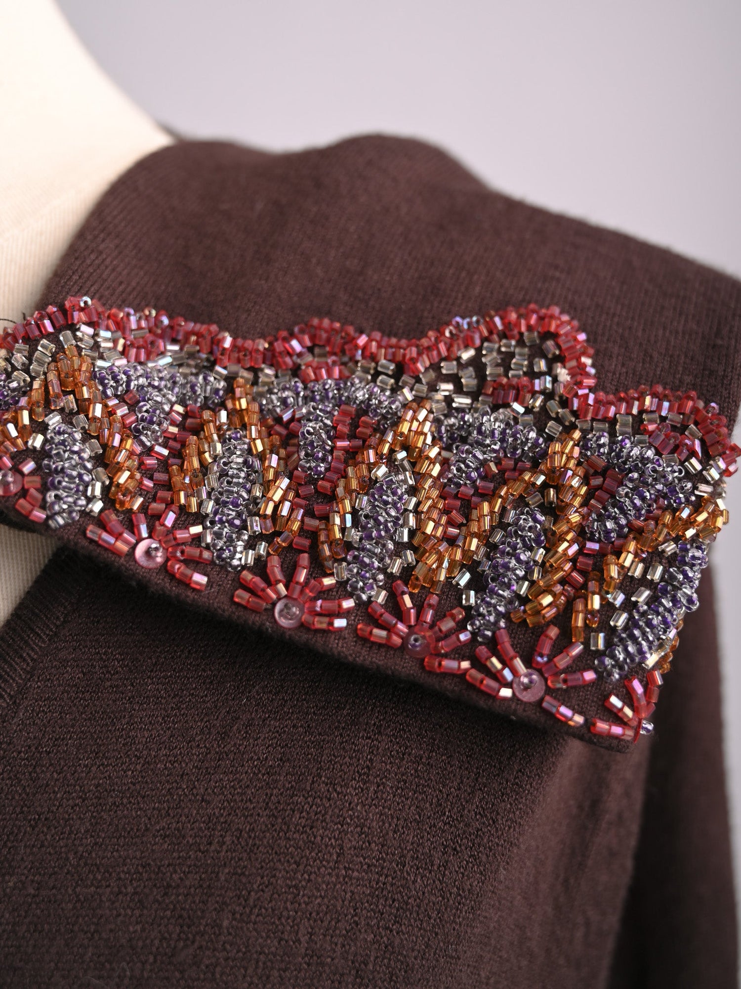 Excellent Ferre Orange Viscose Cardigan with Embellishments