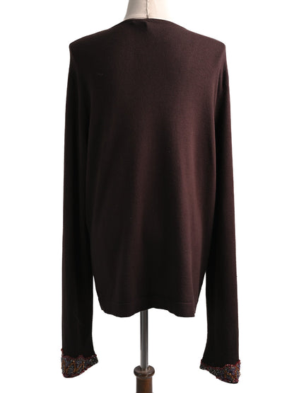 Excellent Ferre Orange Viscose Cardigan with Embellishments