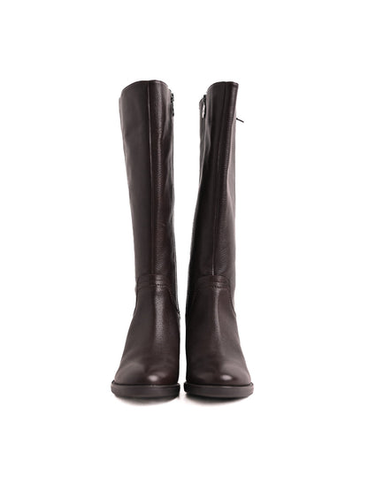 Excellent GEOX Orange Leather Knee-High Boots for Women