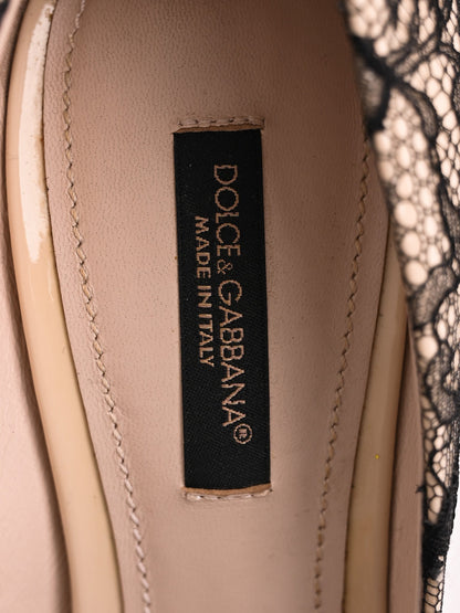Perfect Dolce Gabbana Black Lace High-Heeled Shoes Women Size N/A