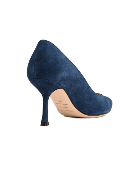 Excellent Sergio Rossi Blue High-Heeled Shoes Genuine Suede Size 35