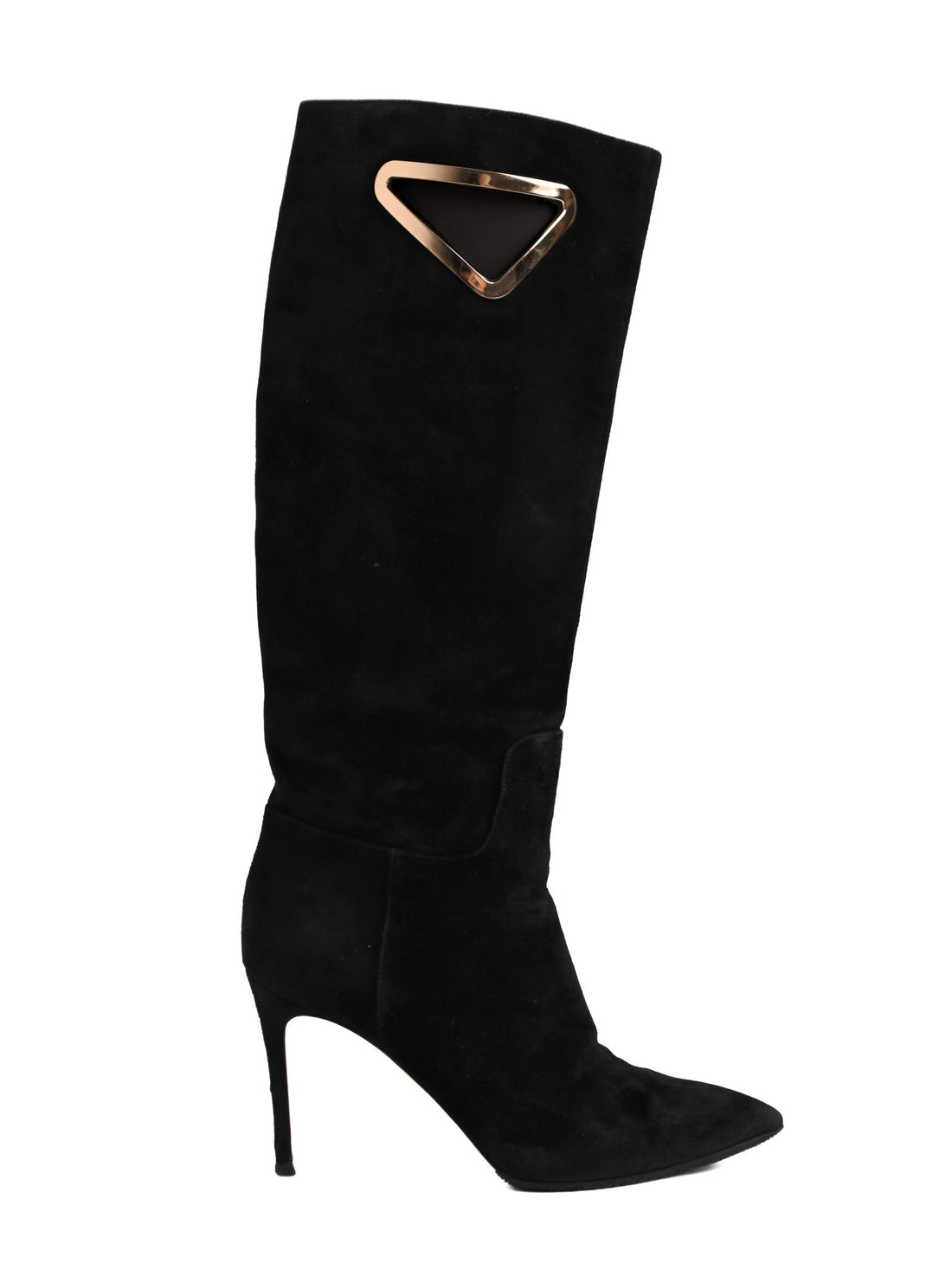 Excellent Casadei Black Leather High-Heeled Boots Size 36