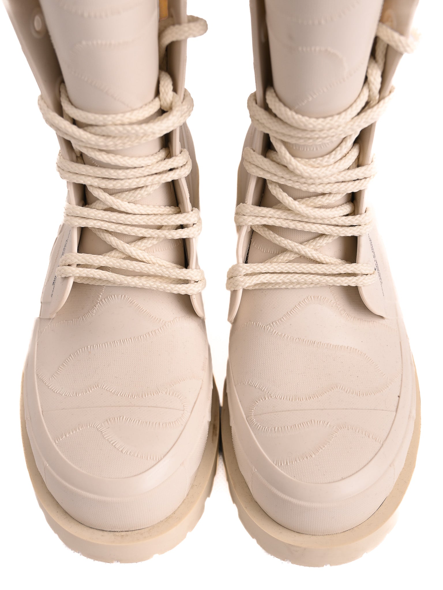 Excellent Dior White Leather Combat Boots for Women