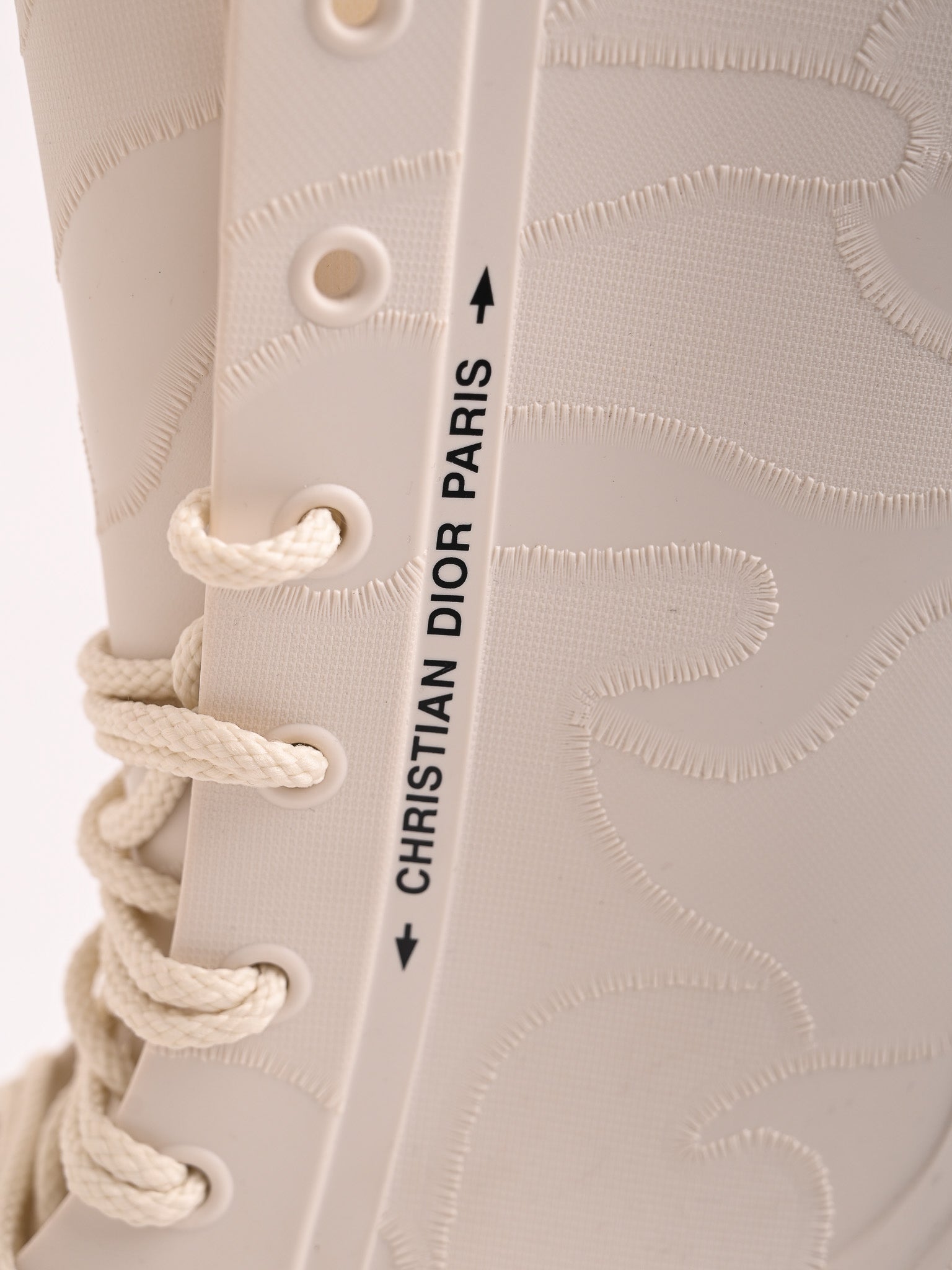Excellent Dior White Leather Combat Boots for Women