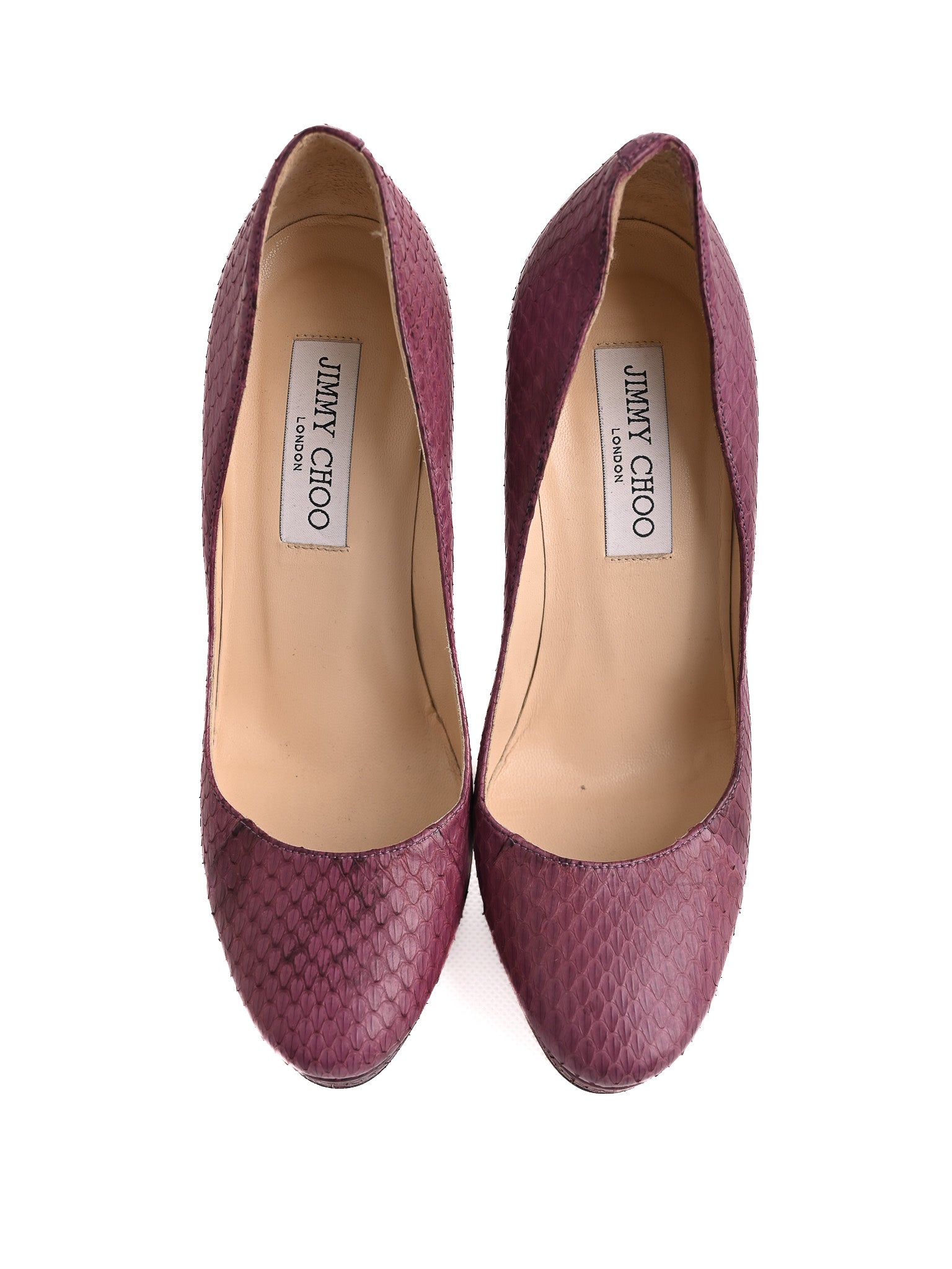 Average Condition Jimmy Choo Purple Leather High Heels Size 37