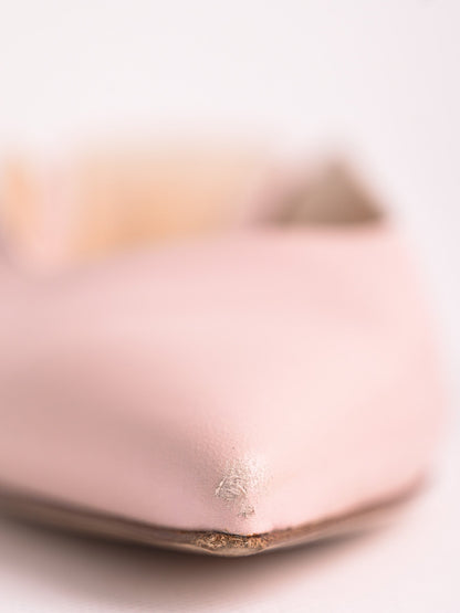 Excellent Gianvito Rossi Pink Leather Heeled Mules Size 35