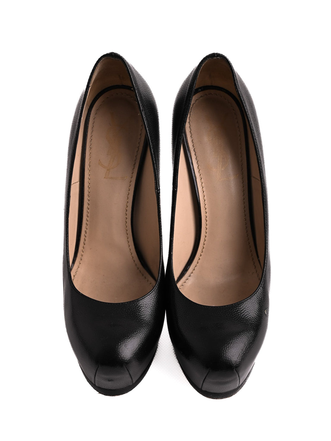 Good Yves Saint Laurent Black Leather High-Heeled Pumps Size 36