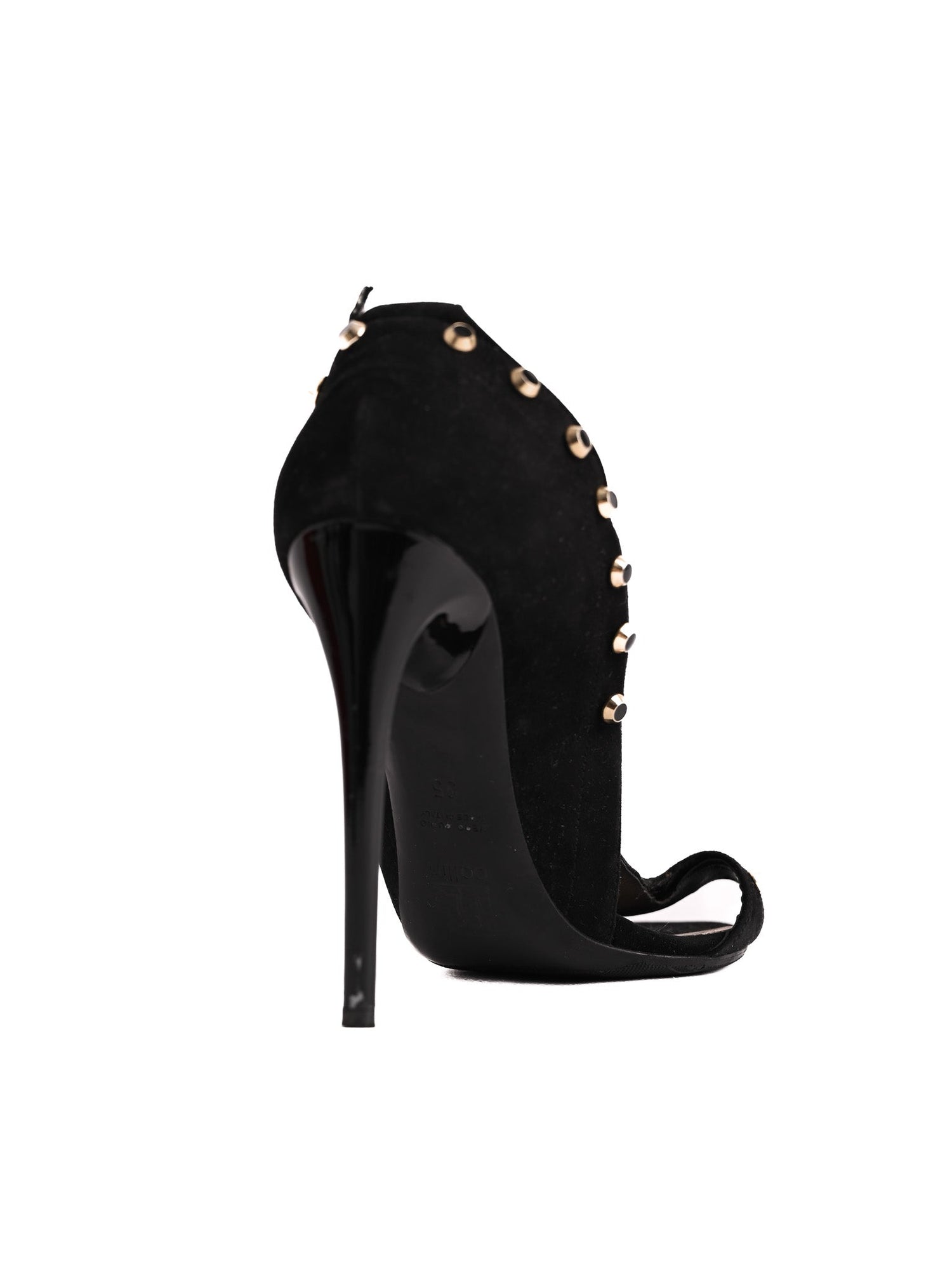 Good Ballin Black Leather High-Heeled Shoes Size 35 T-Strap