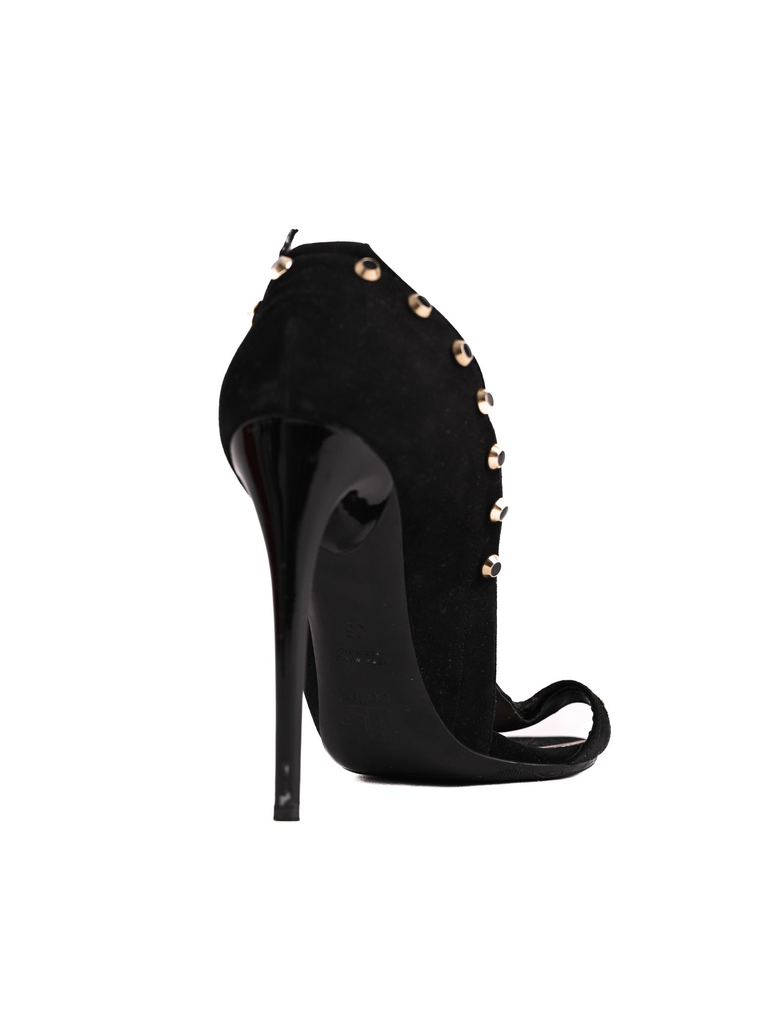 Good Ballin Black Leather High-Heeled Shoes Size 35 T-Strap