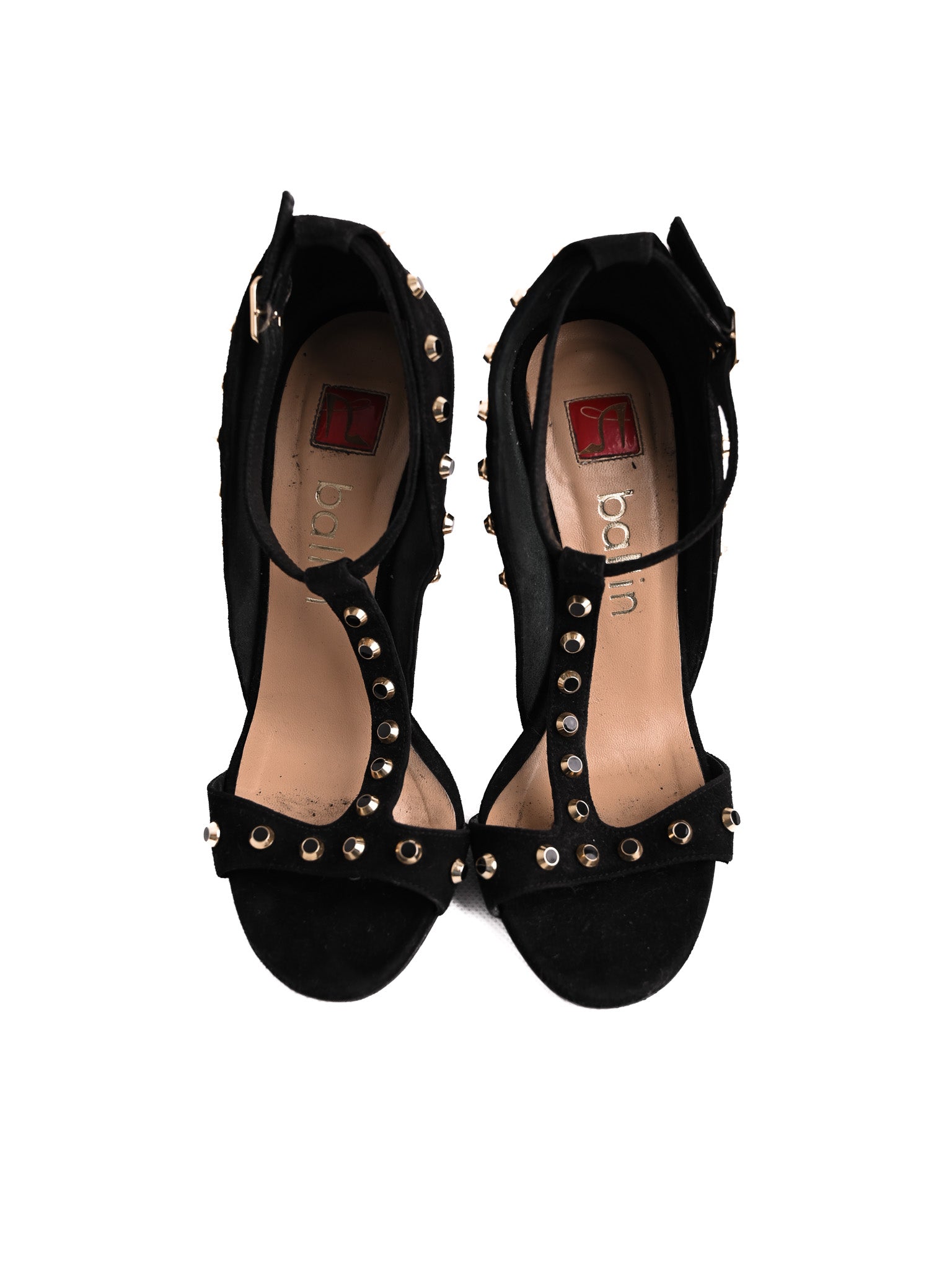 Good Ballin Black Leather High-Heeled Shoes Size 35 T-Strap