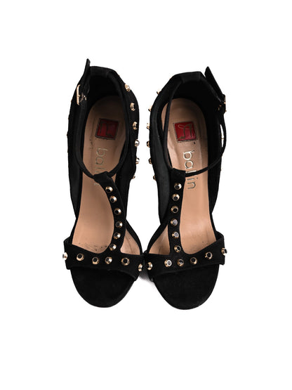 Good Ballin Black Leather High-Heeled Shoes Size 35 T-Strap