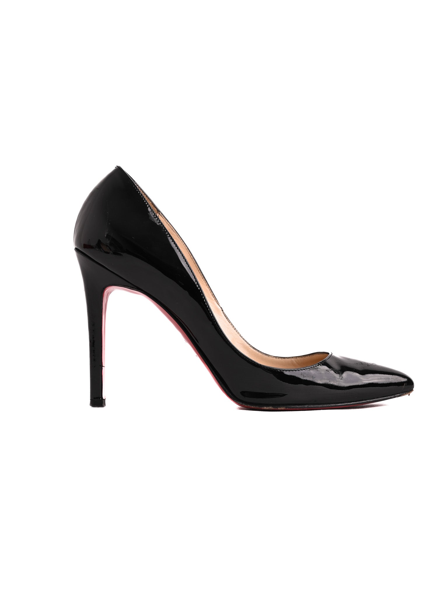 Good Condition Christian Louboutin Black Leather High Heels Size N/A