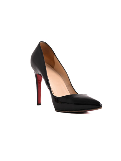 Good Condition Christian Louboutin Black Leather High Heels Size N/A