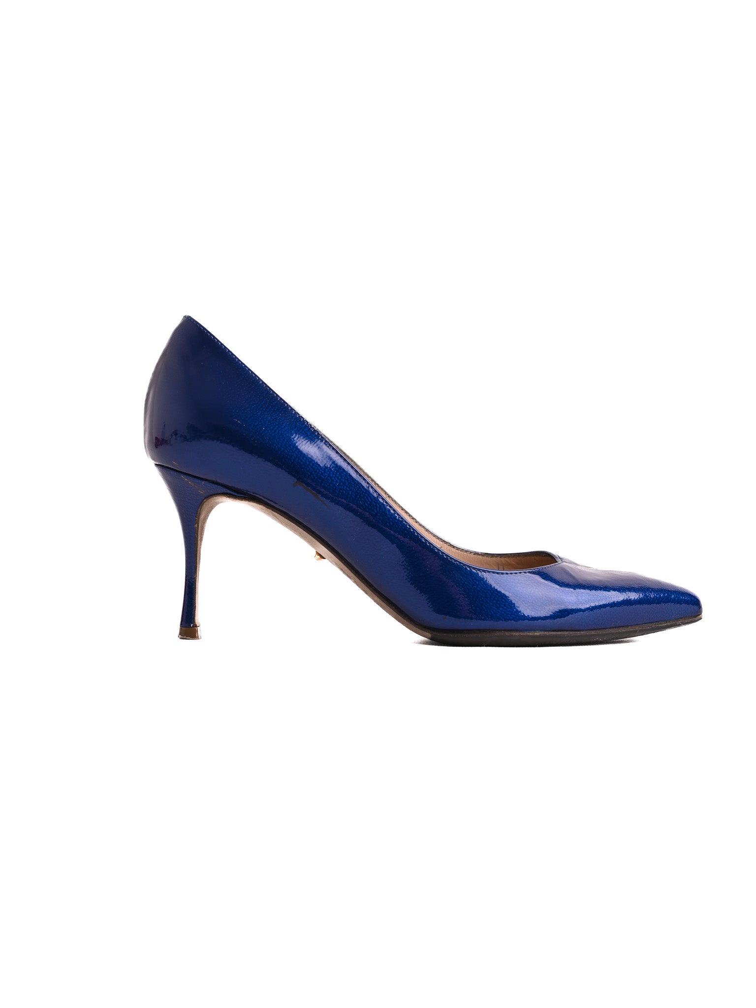 Sergio Rossi Blue Leather High Heels Size 35 in Good Condition