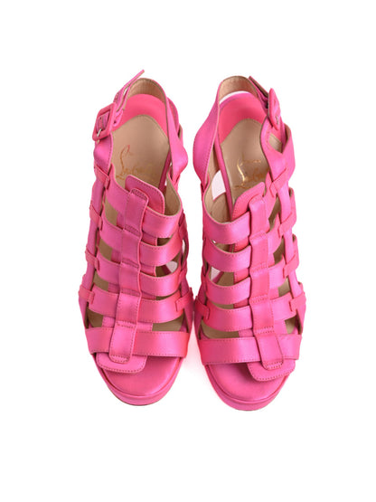 Average Condition Christian Louboutin Pink Leather Sandals Size 36