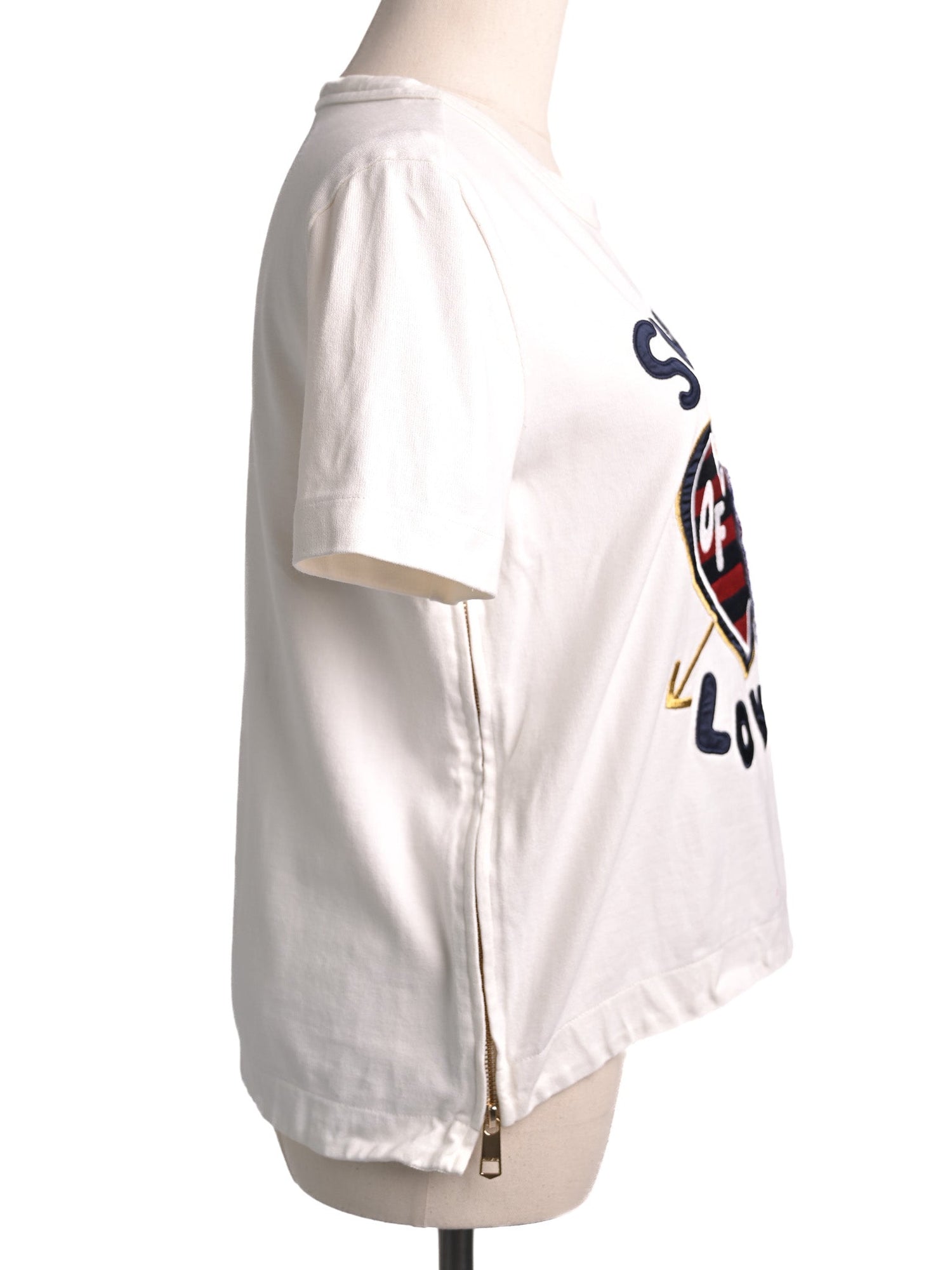 Excellent Tommy Hilfiger White Cotton T-Shirt XS Summer of Love Design