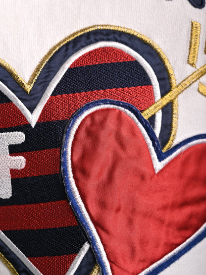 Excellent Tommy Hilfiger White Cotton T-Shirt XS Summer of Love Design