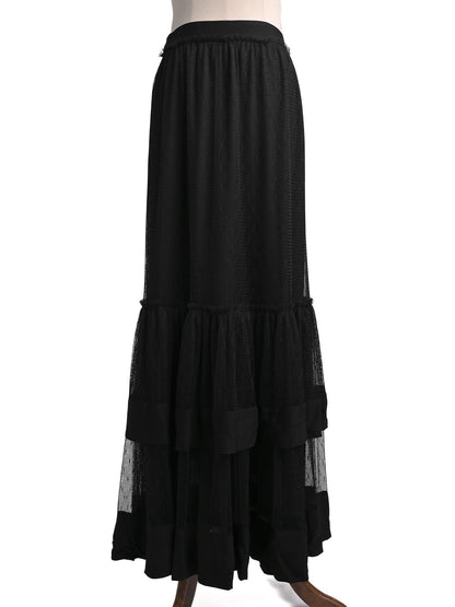 Excellent TWINSET Black Layered Skirt Size S Polyester