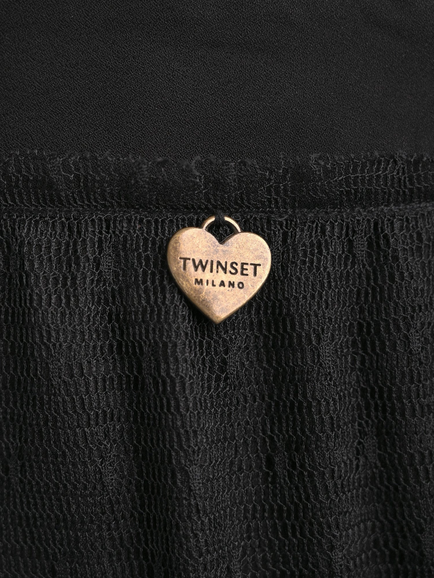 Excellent TWINSET Black Layered Skirt Size S Polyester