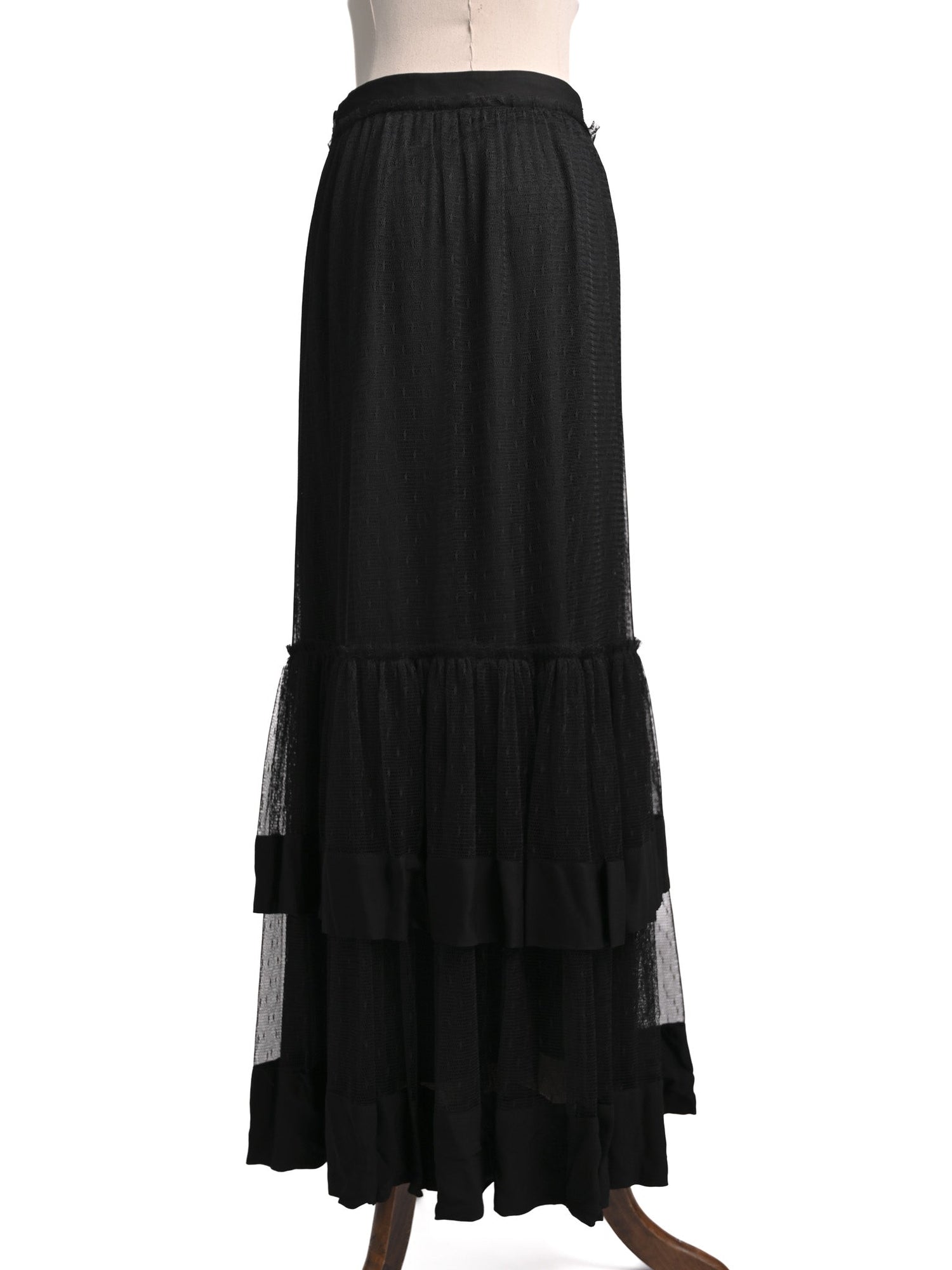 Excellent TWINSET Black Layered Skirt Size S Polyester