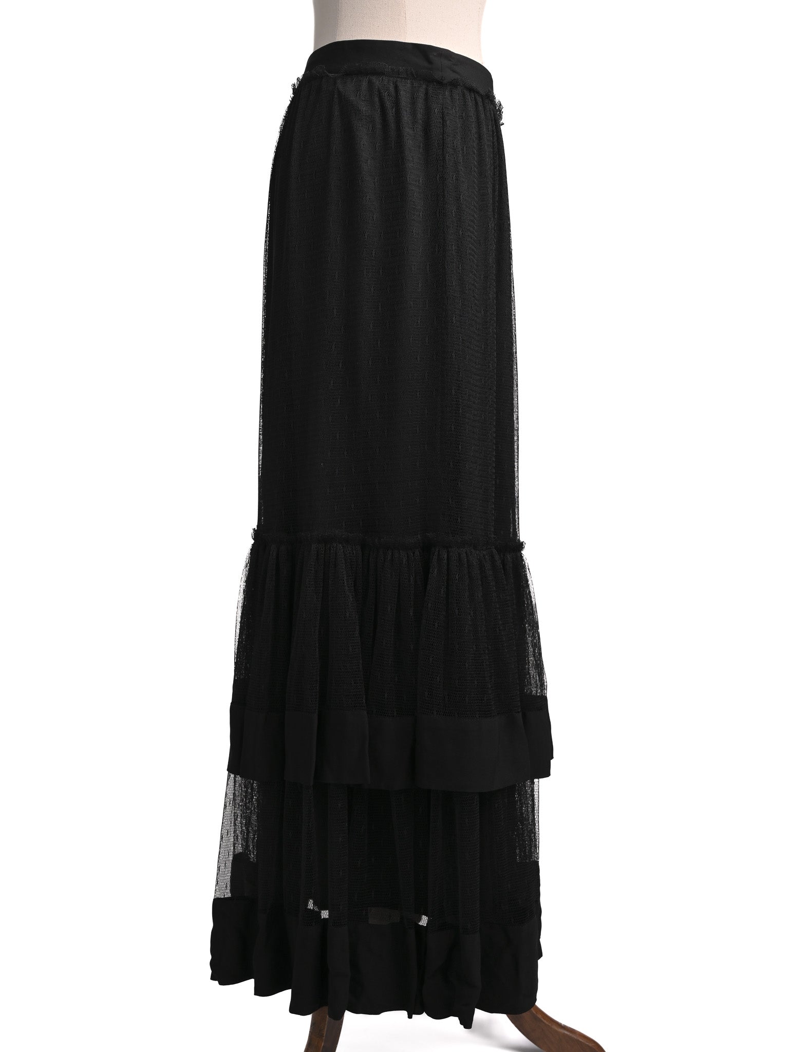 Excellent TWINSET Black Layered Skirt Size S Polyester