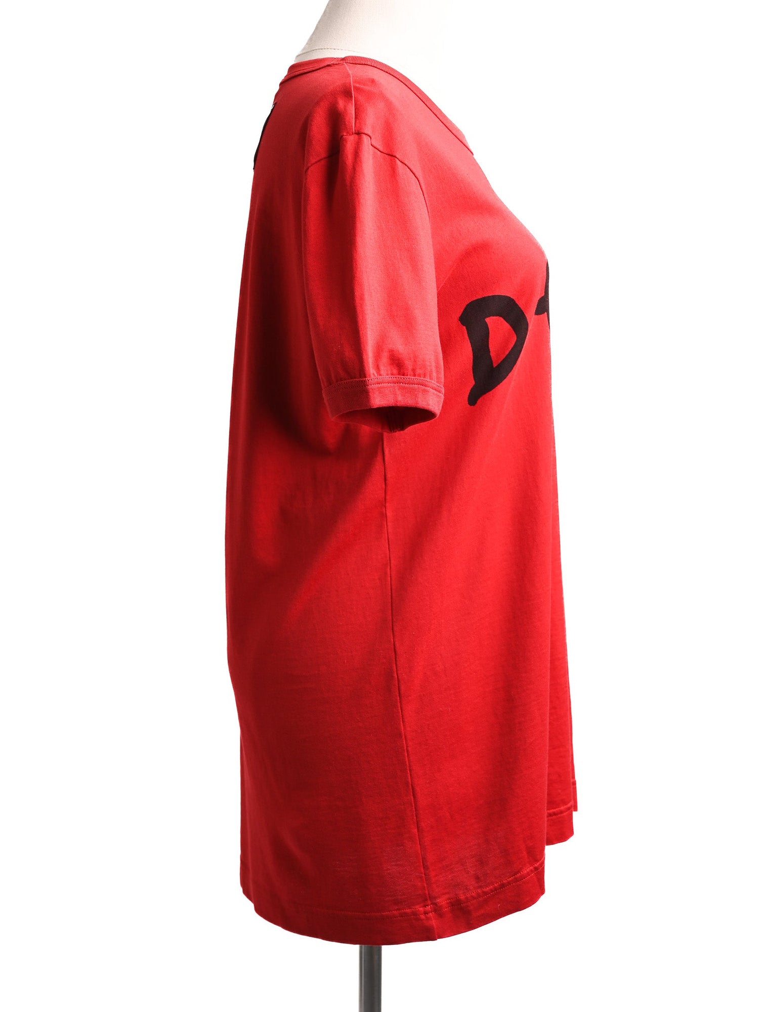 NEW Dolce Gabbana Red Cotton T-Shirt Size S with Heart Design