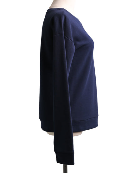 Excellent Weekend MaxMara Blue Cotton Sweatshirt Size S with Embroidery