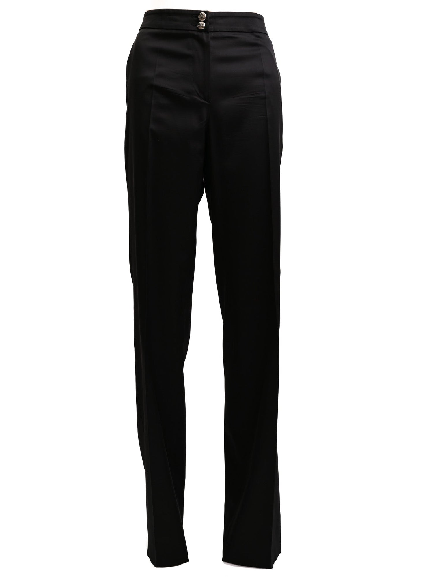 Excellent Emporio Armani Black Wool High-Waist Pants Size M