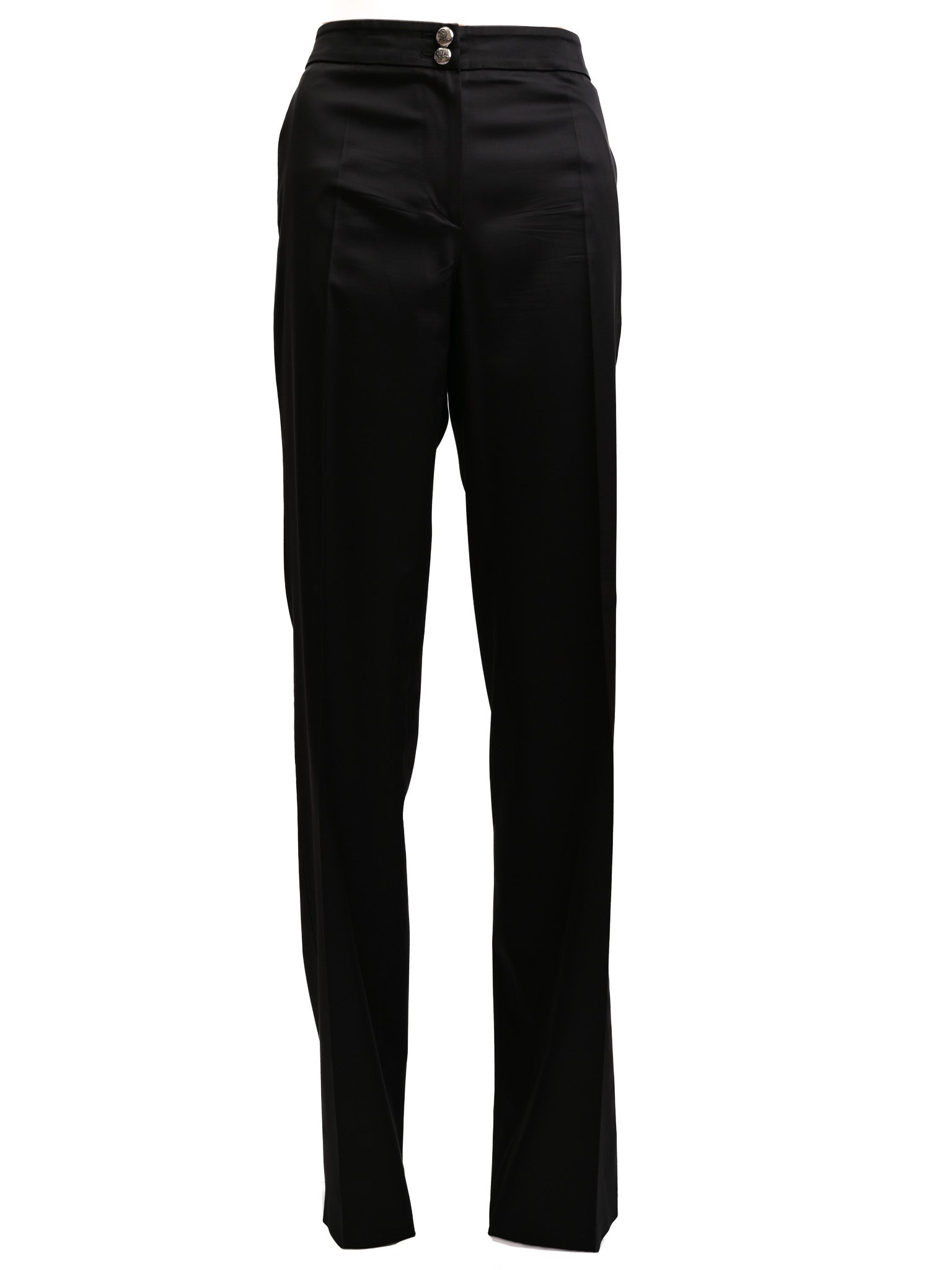 Excellent Emporio Armani Black Wool High-Waist Pants Size M