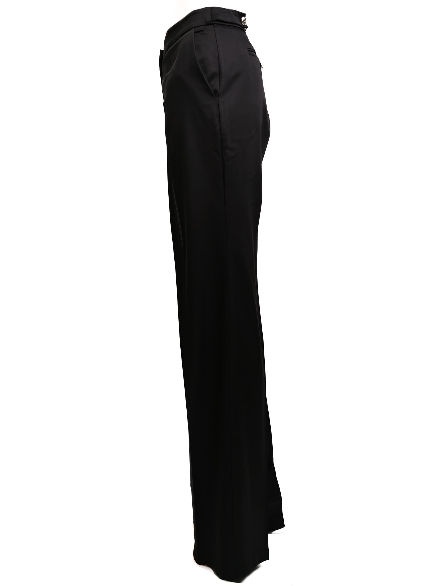 Excellent Emporio Armani Black Wool High-Waist Pants Size M